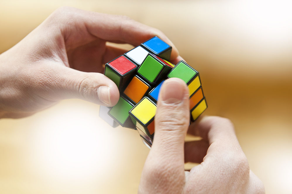 Playing Rubik cube game
